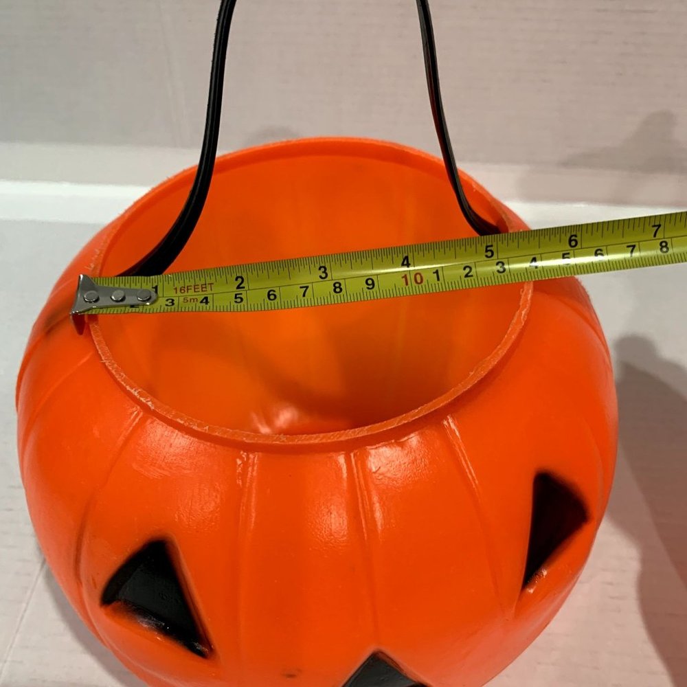 Vintage 1980 Empire Carolina Enterprise Blow Mold Pumpkin Baskets Lot Of 2 - Picture 11 of 11